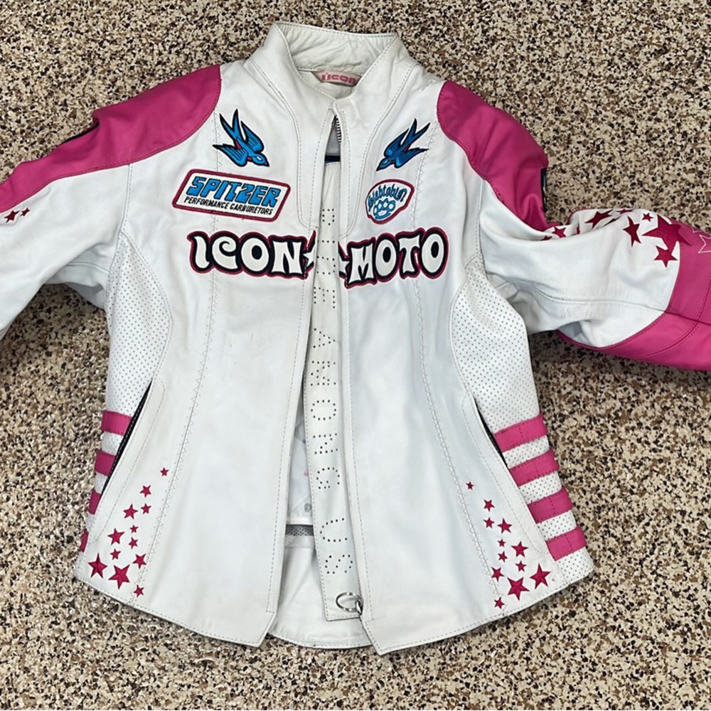 Small Icon Bombshell Gogo Leather Jacket - Pink - image 1